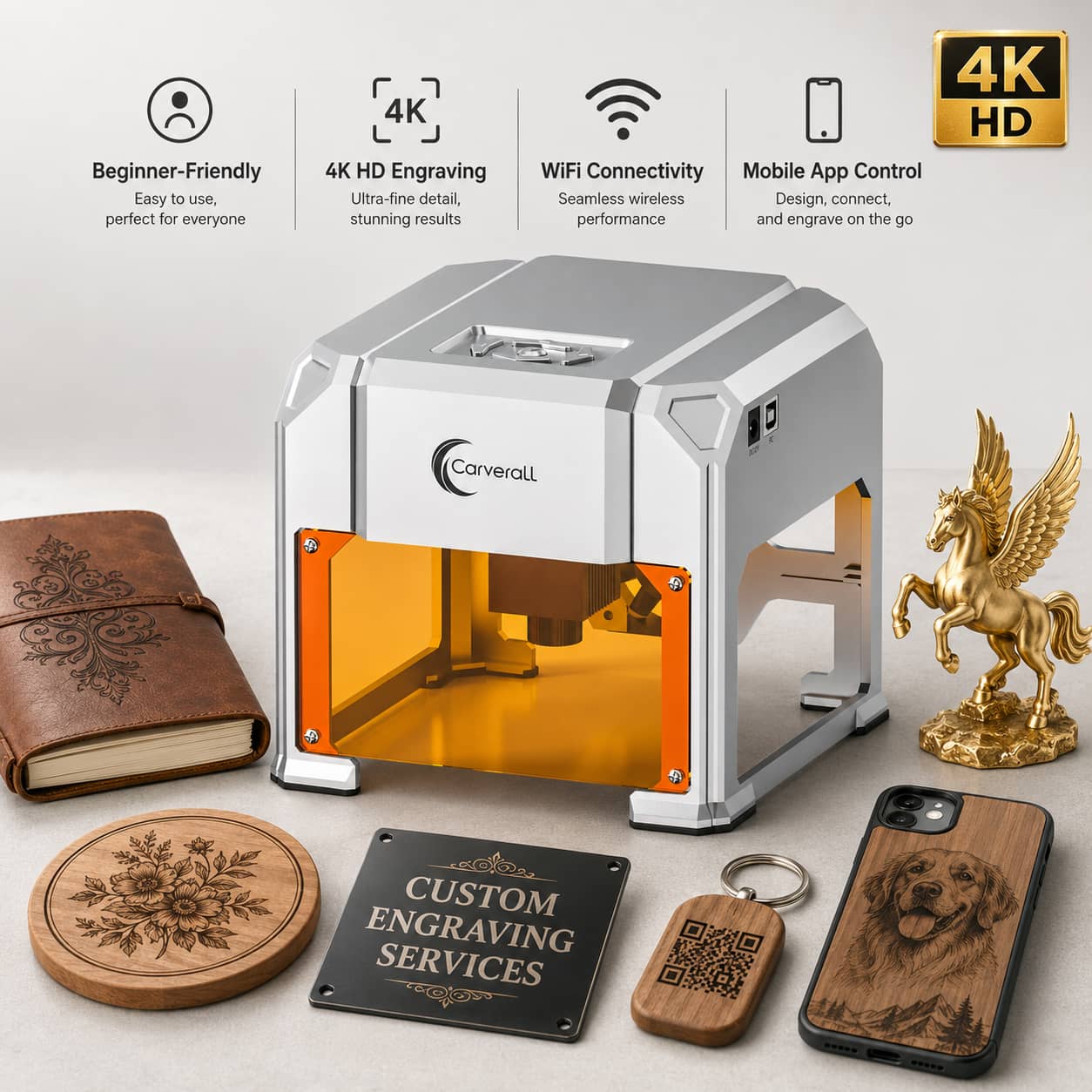 Industrial Laser Applications - Carverall Laser Engraver Machine, K4 3W,