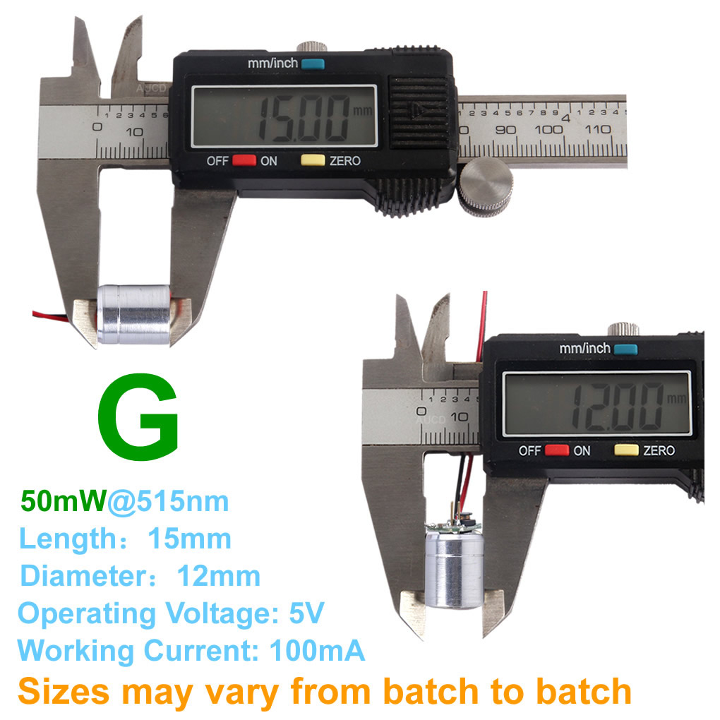 Φ12x15mm DC 5V Red-100mW Green - Industrial Green Laser ulasan dan harga