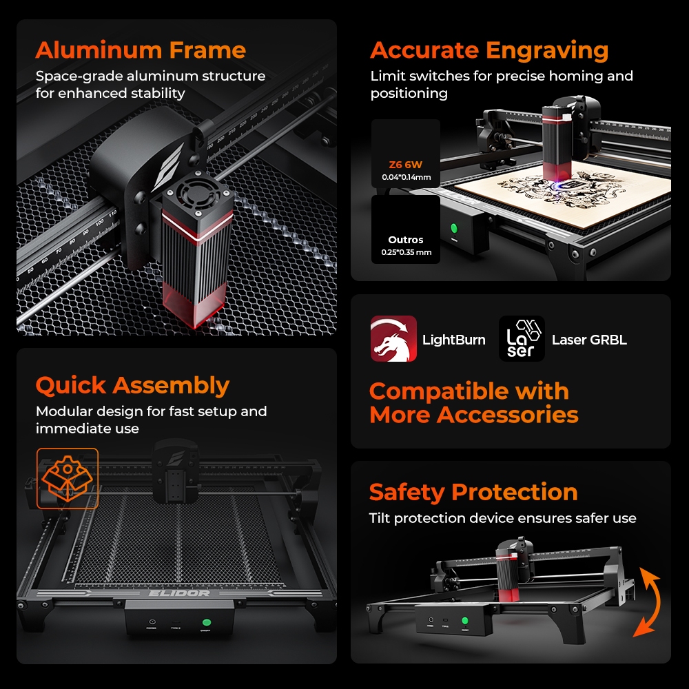 ELIDOR Z6 6W Laser Engraver an - Industrial Laser Applications ulasan dan harga
