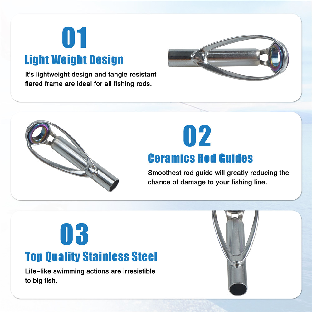 10Pcs Fishing Rod Guide Tips R - Industrial Laser Line ulasan dan harga